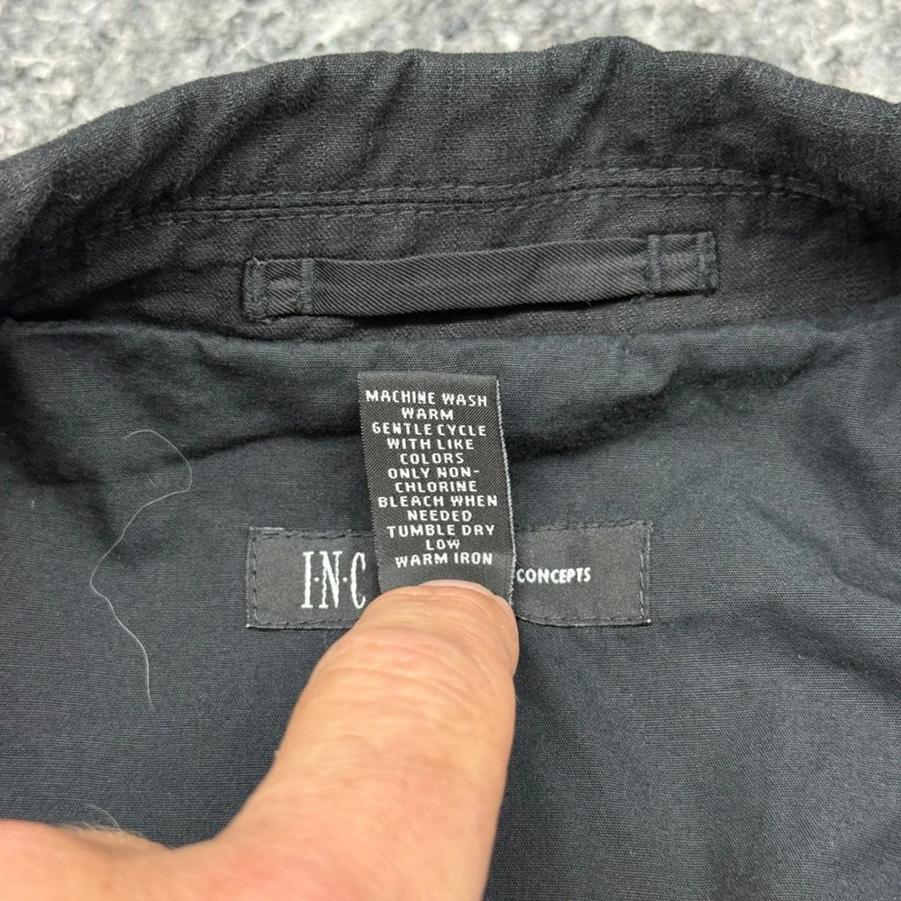INC International Concepts Mens XXL Black Cotton Casual Blazer Jacket 2 Button